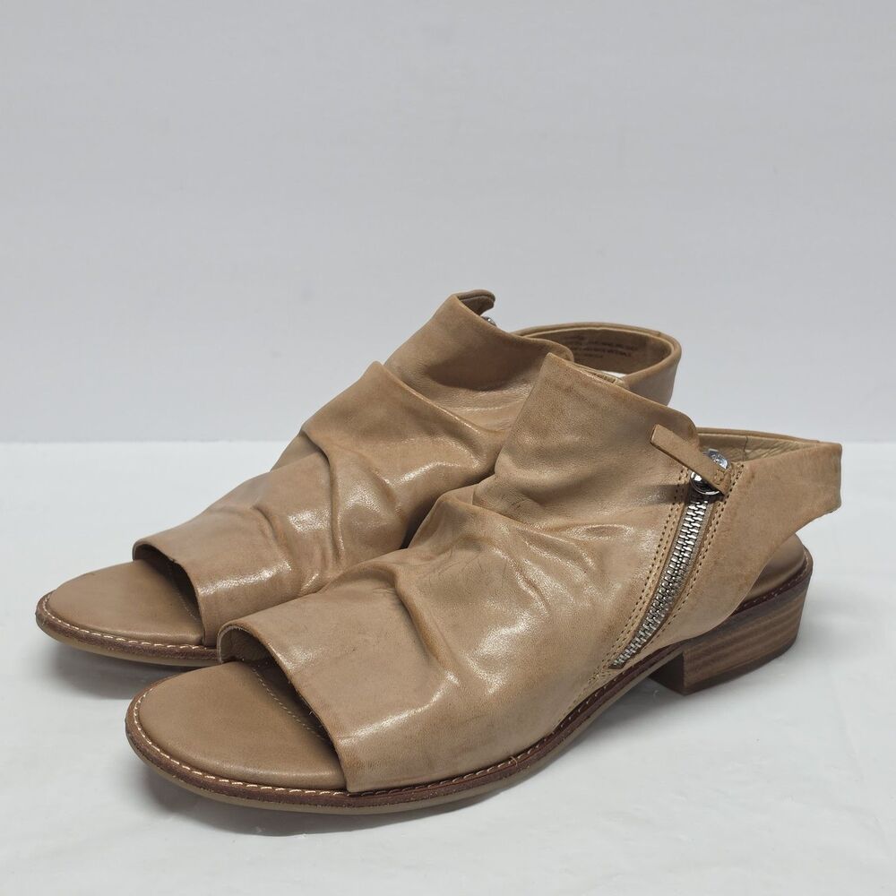 Sofft Women's Nestyn Tan Leather Sandals 8.5M Side Zipper NEW Full Coverage